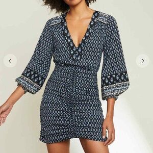 Veronica Beard Zaria Floral Minidress Blue Multicolor Sz 2​​